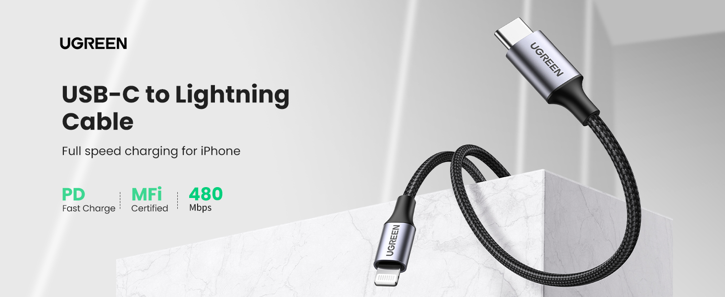 Ugreen Mfi USB Type-c Till Lightning Datakabel För Iphone 13 Mini