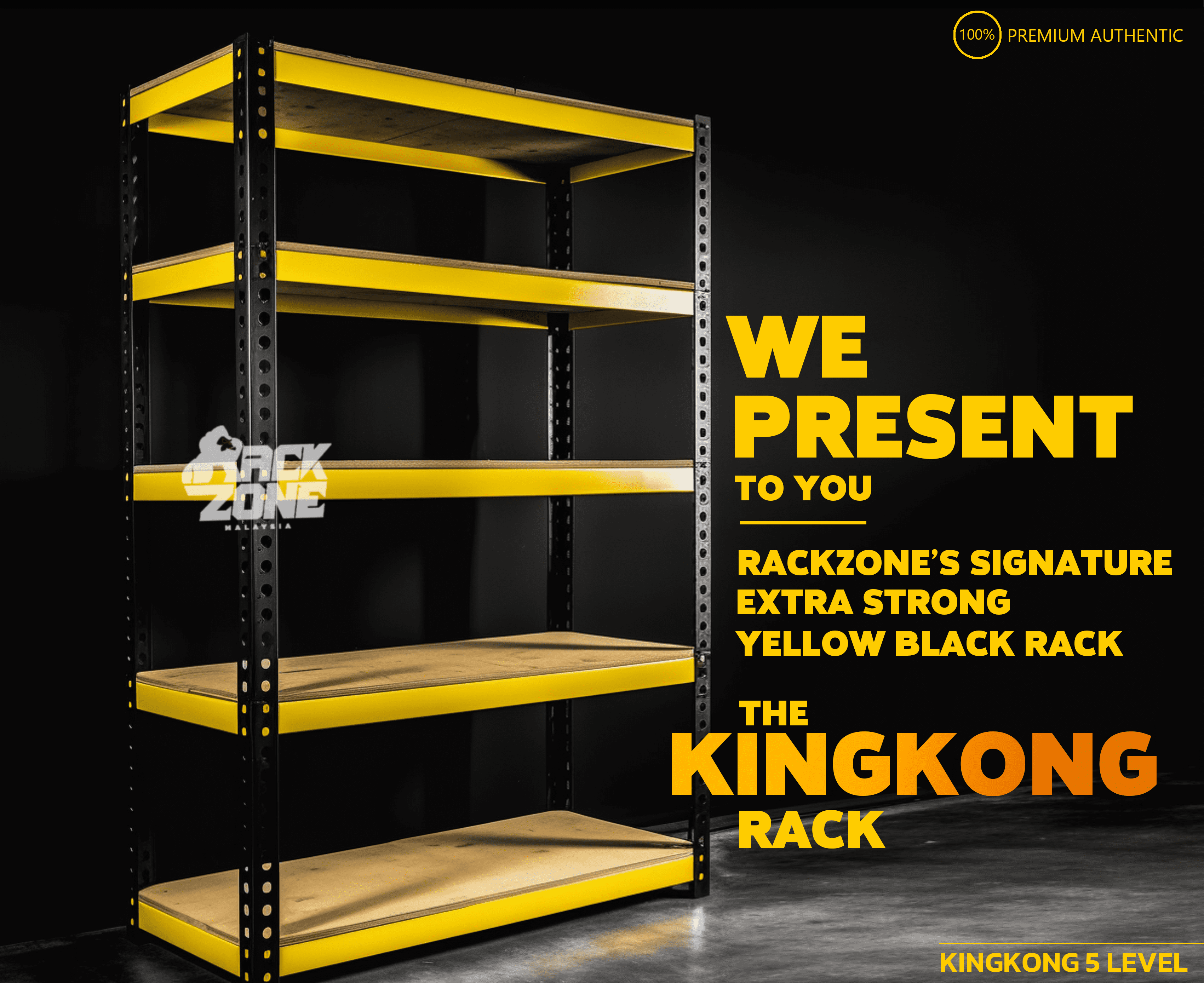 RACKZONE Signature YB 5 Level Boltless Rack Heavy Duty Rak Besi ...