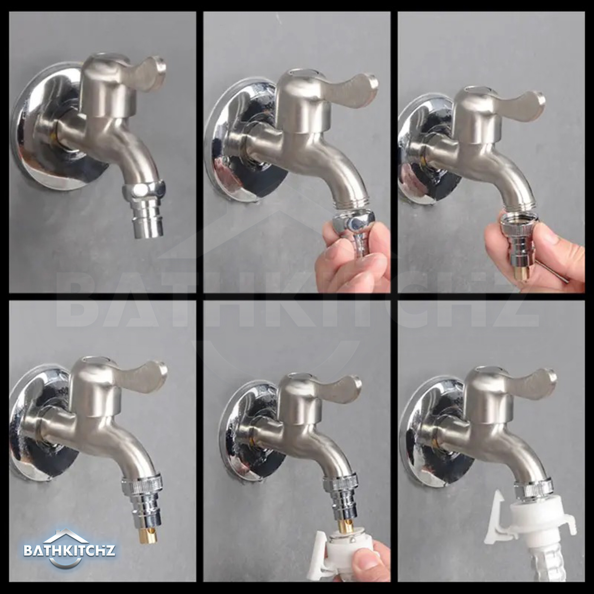 BATHKITCHZ SUS 304 Pin Stopper Connector Water Stop Faucet Water Outlet