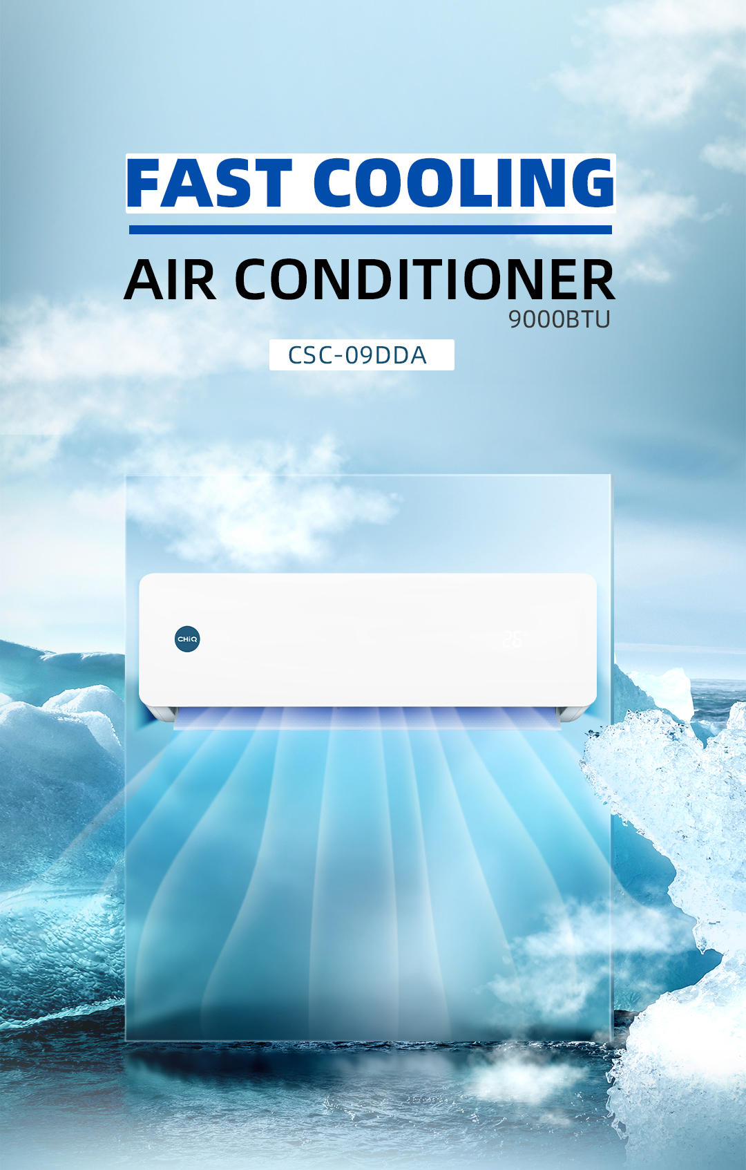 CHiQ Non-Inverter Air Cond R32 Air Conditioner 9K-12K BTU Fast Cooling ...