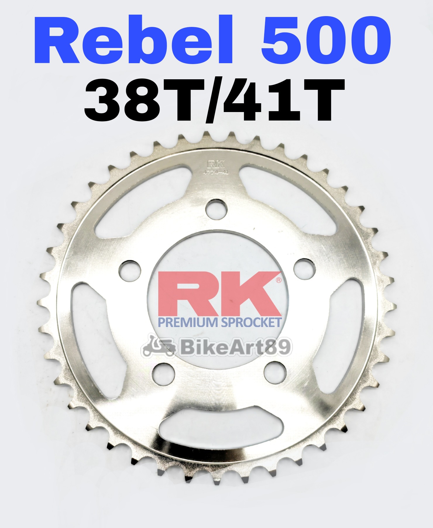 RK Sprocket Set Honda Rebel500 RK520 KLO2 O-Ring Rivet Black / Gold ...