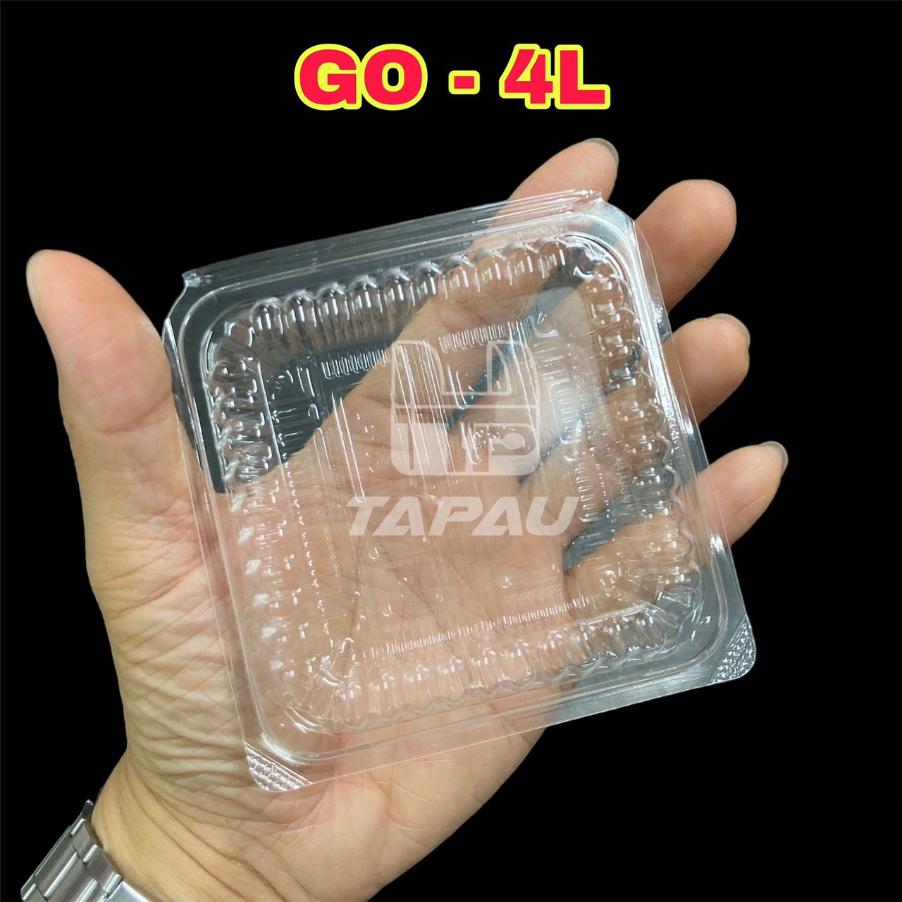 TAPAU - GO-4L Plastic Tray [ 50pcs± ] Bakery Disposable Clear Food ...