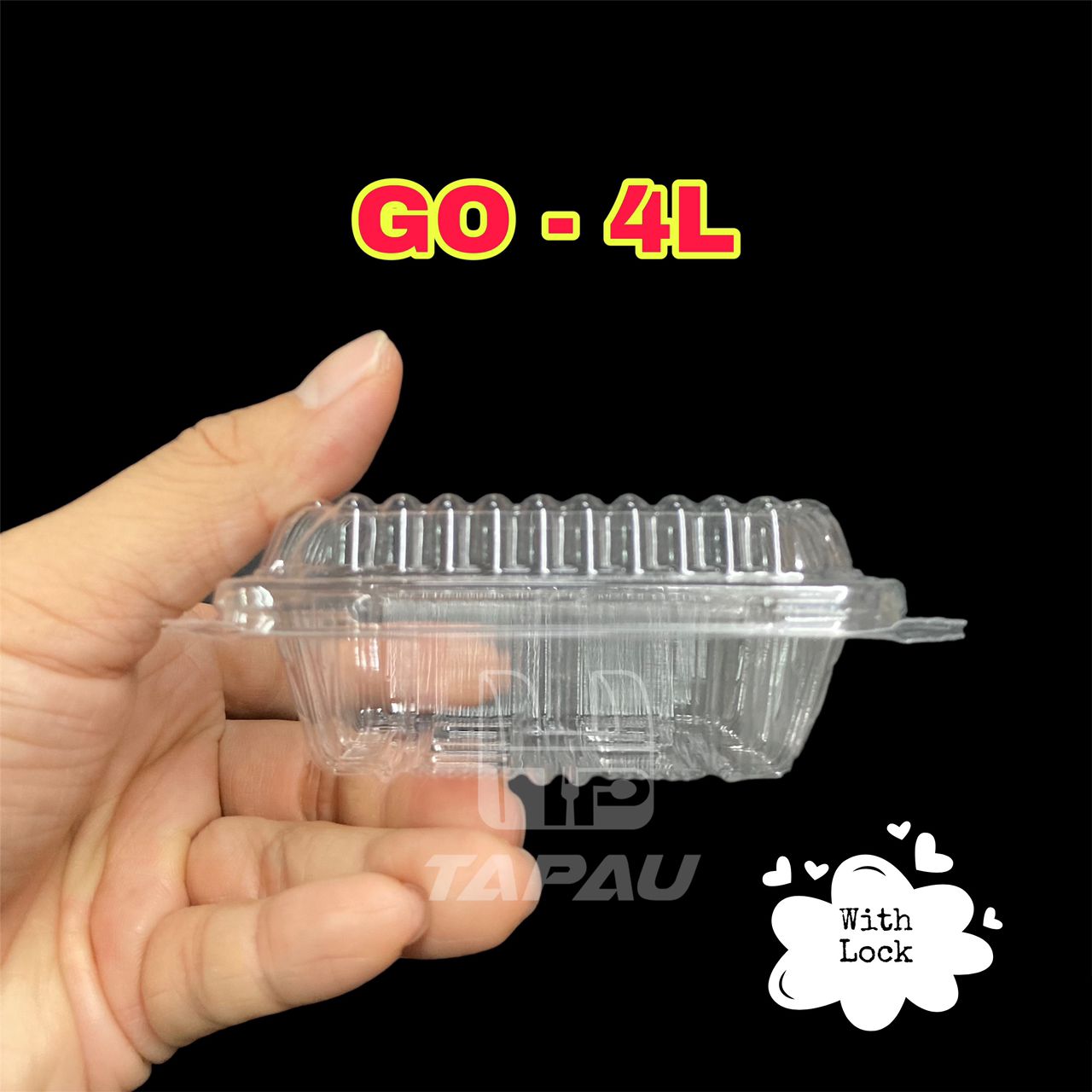 TAPAU - GO-4L Plastic Tray [ 50pcs± ] Bakery Disposable Clear Food ...