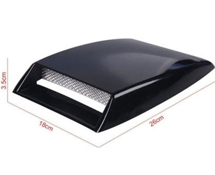 Black Decorative Air Flow Intake Scoop Bonnet Vent Hood Cover Universal Fit Cars