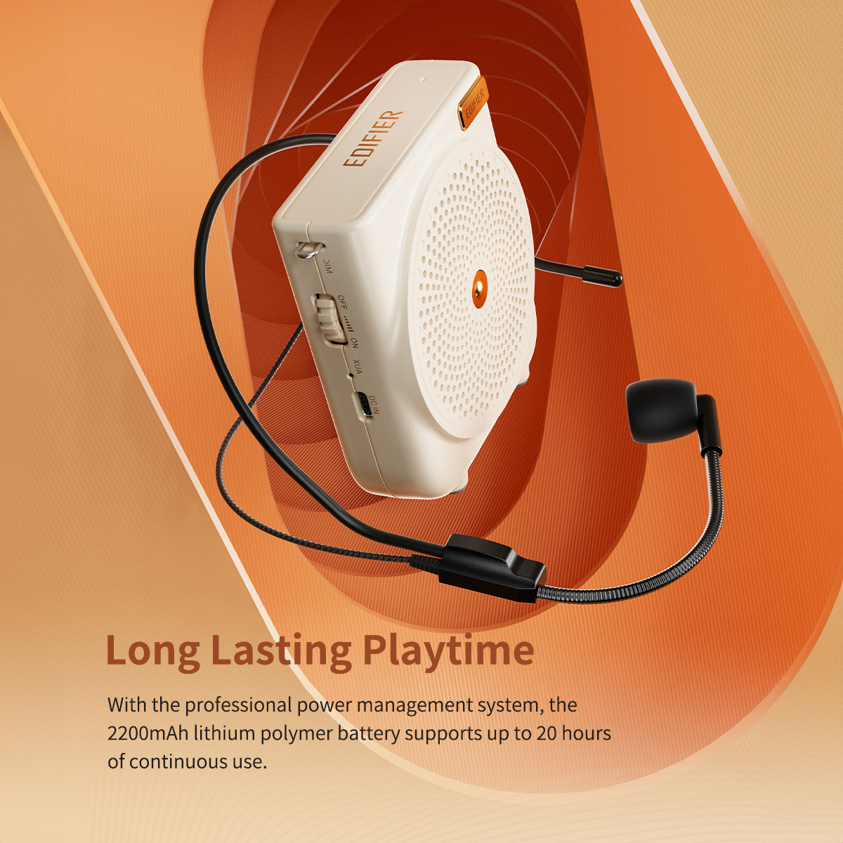 Edifier MF3 - Portable Voice Amplifier | 20hrs Playtime | AUX In and ...