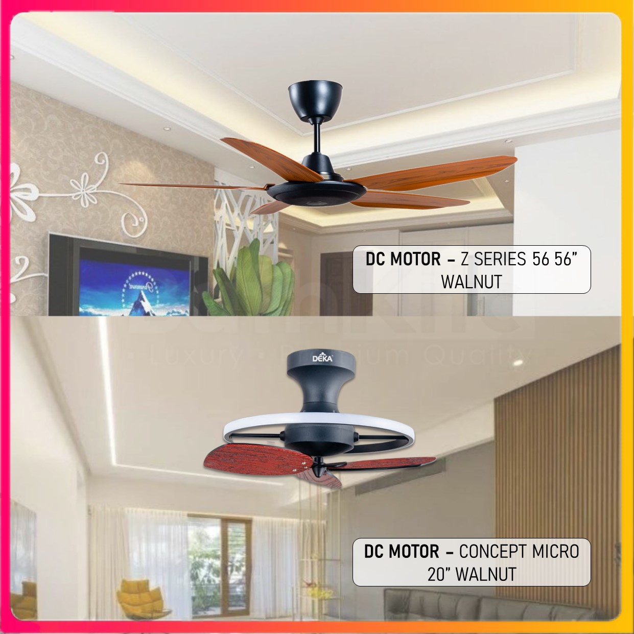 DEKA Concept 1 Concept Mini Concept Micro Z SERIES F5DC K3 Ceiling Fan ...