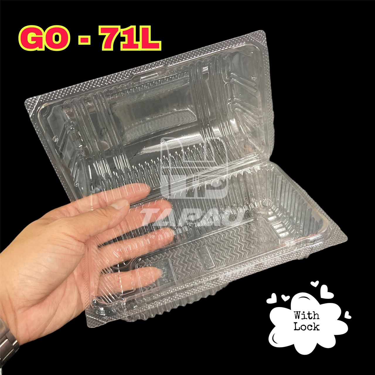 TAPAU - GO-71L [ 50pcs± ] Plastic Tray with Lock Bakery Disposable ...