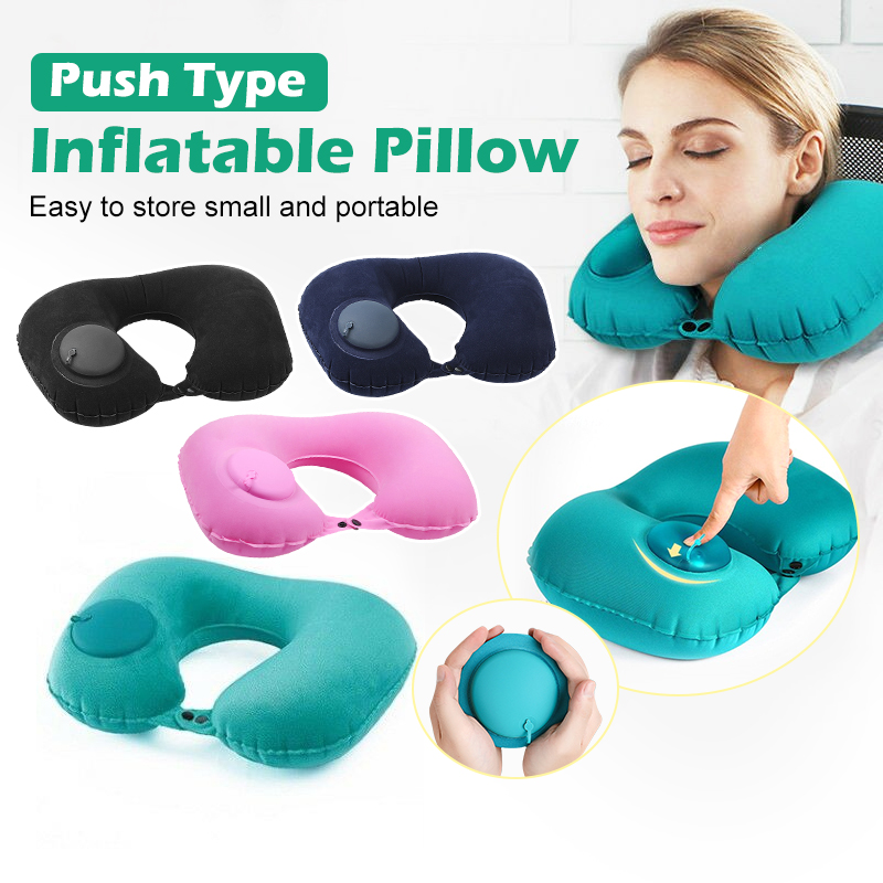 Portable travel Pillow Inflatable bantal PVC Air Pillows Camping Sleep ...