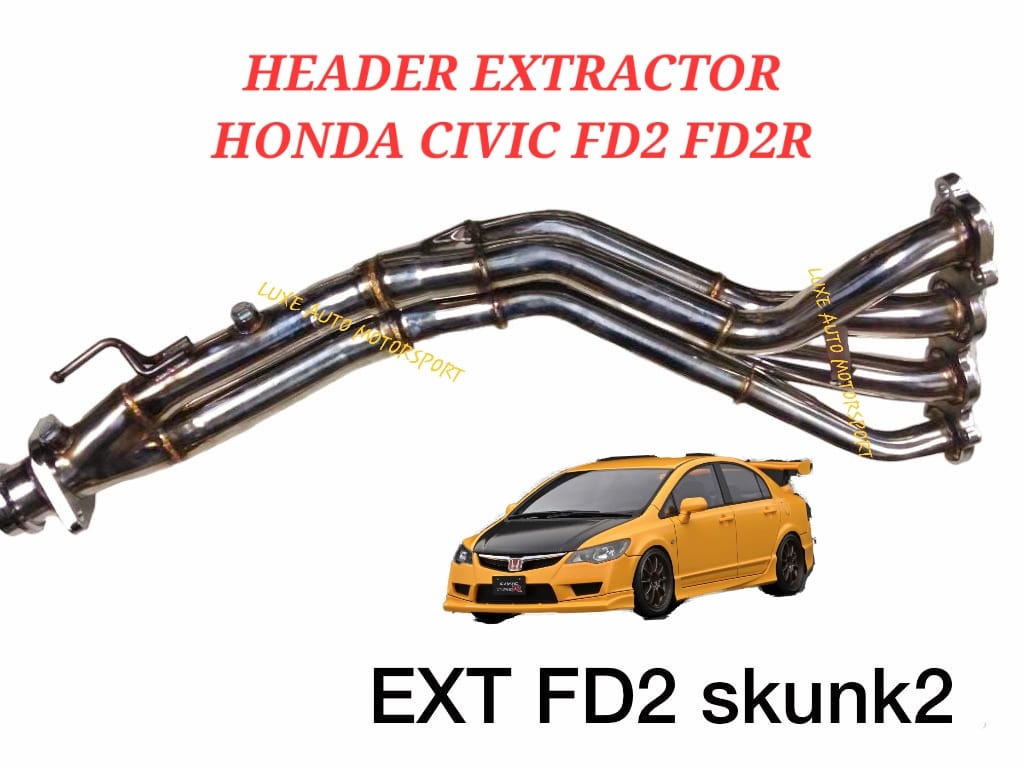 100% Honda Civic FD2 FD2R K20 K24 Skunk2 Extractor Downpipe Header 421 ...