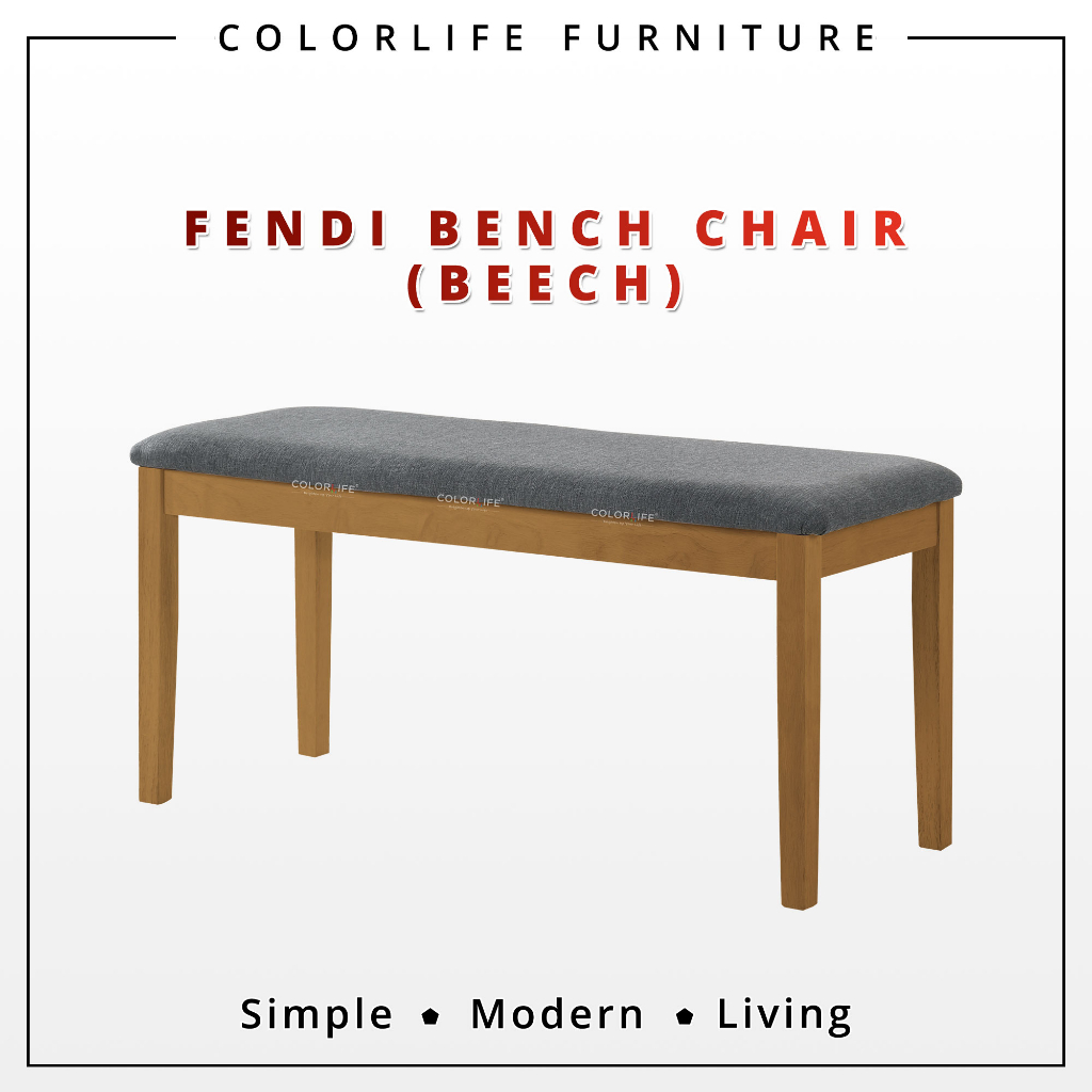Color Life Fendi Bench Chair /Strong Construction Solid Rubber