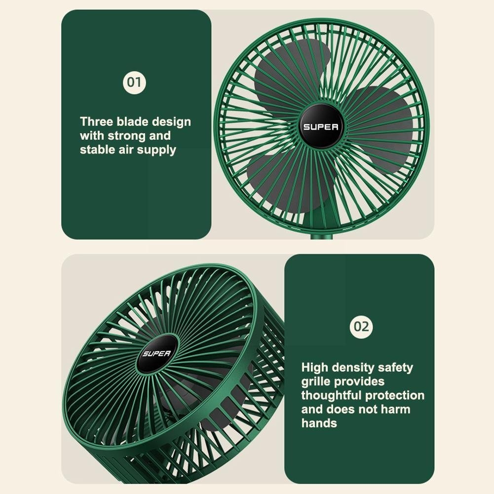 2 In1 Foldable Fan USB Plug In Adjustable Table Fan Mini Portable Noise ...