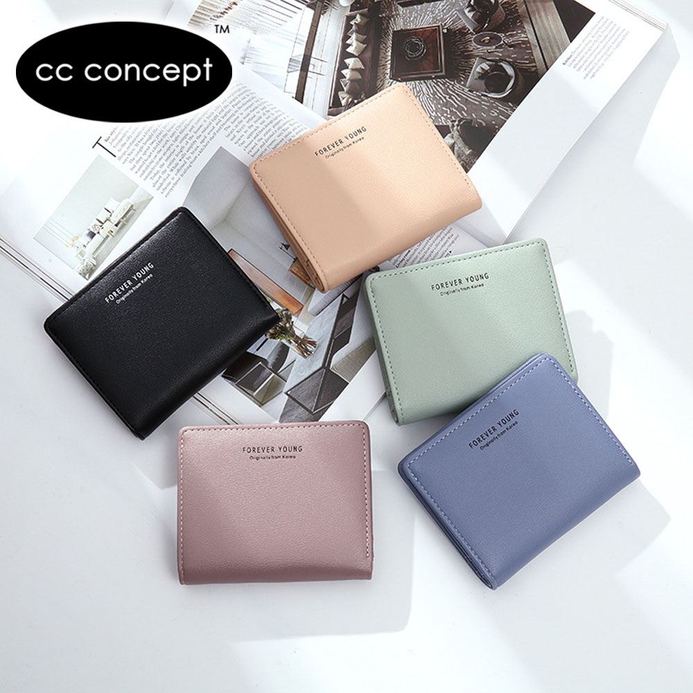 CC CONCEPT Good Quality Women Purse Short Wallet Bifold Coin Zip Pouch ...