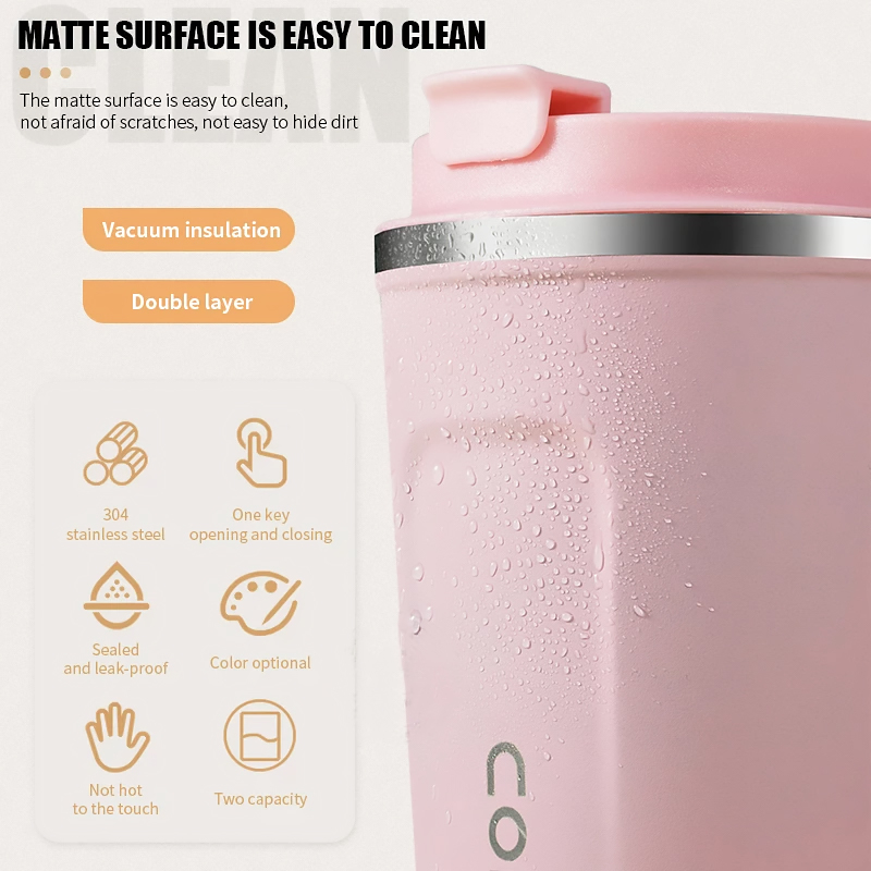 𝟑𝟖𝟎𝐌𝐋 / 𝟓𝟏𝟎𝐌𝐋 SUS 304 Stainless Steel Insulated Coffee Cup Portable ...