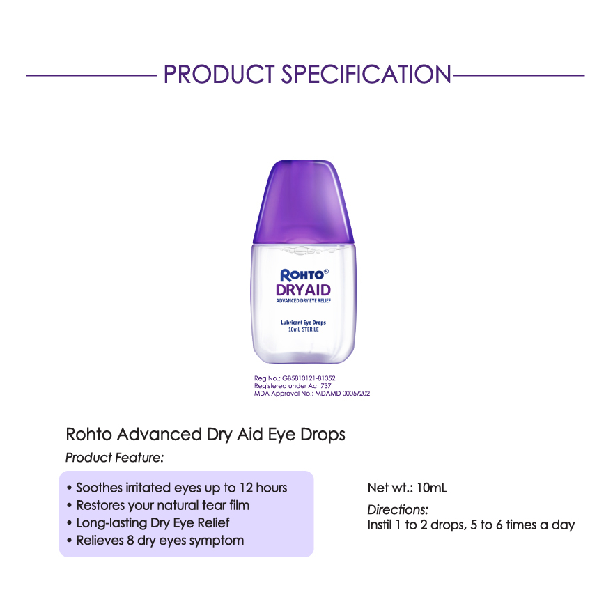 Rohto Advanced Dry Aid Eye Drops 10ml | Shopee Malaysia
