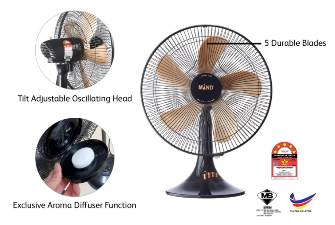 Mind 16 inch Aroma Table Fan Set- Twin Pack Deal (2pcs 16