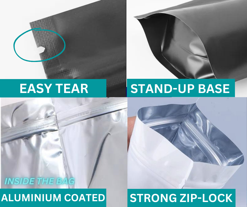 (50pcs) Aluminium Zip Lock Bag/ Aluminium Zip Bag/ Aluminium Pouch ...