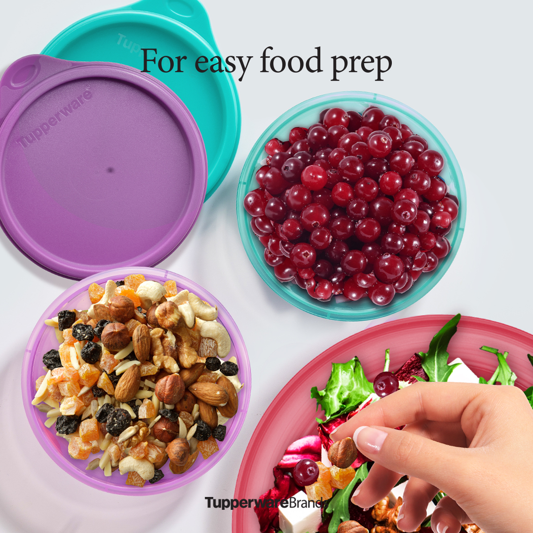 13 Warna Colourful Tupperware mini bowls 230ml Round mini bowl Small ...