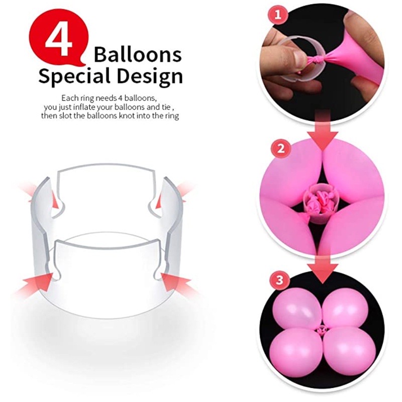 Ready Stock 10/50Pcs Balloon Arch Ring Buckle Connector Plastic Clip ...