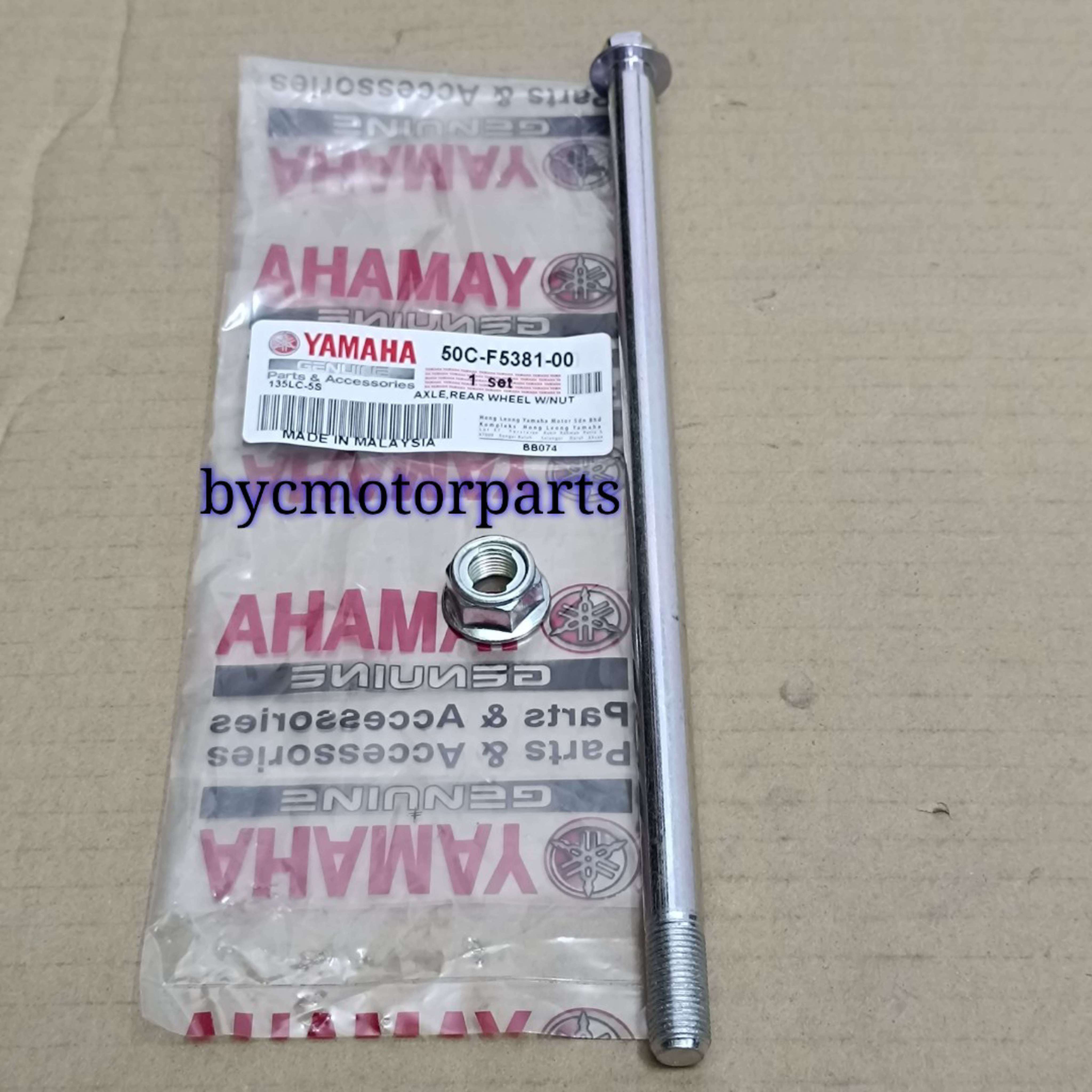 YAMAHA LC135 5S DISC 5OC 55C 265MM REAR WHEEL SHAFT WITH NUT ORIGINAL ...