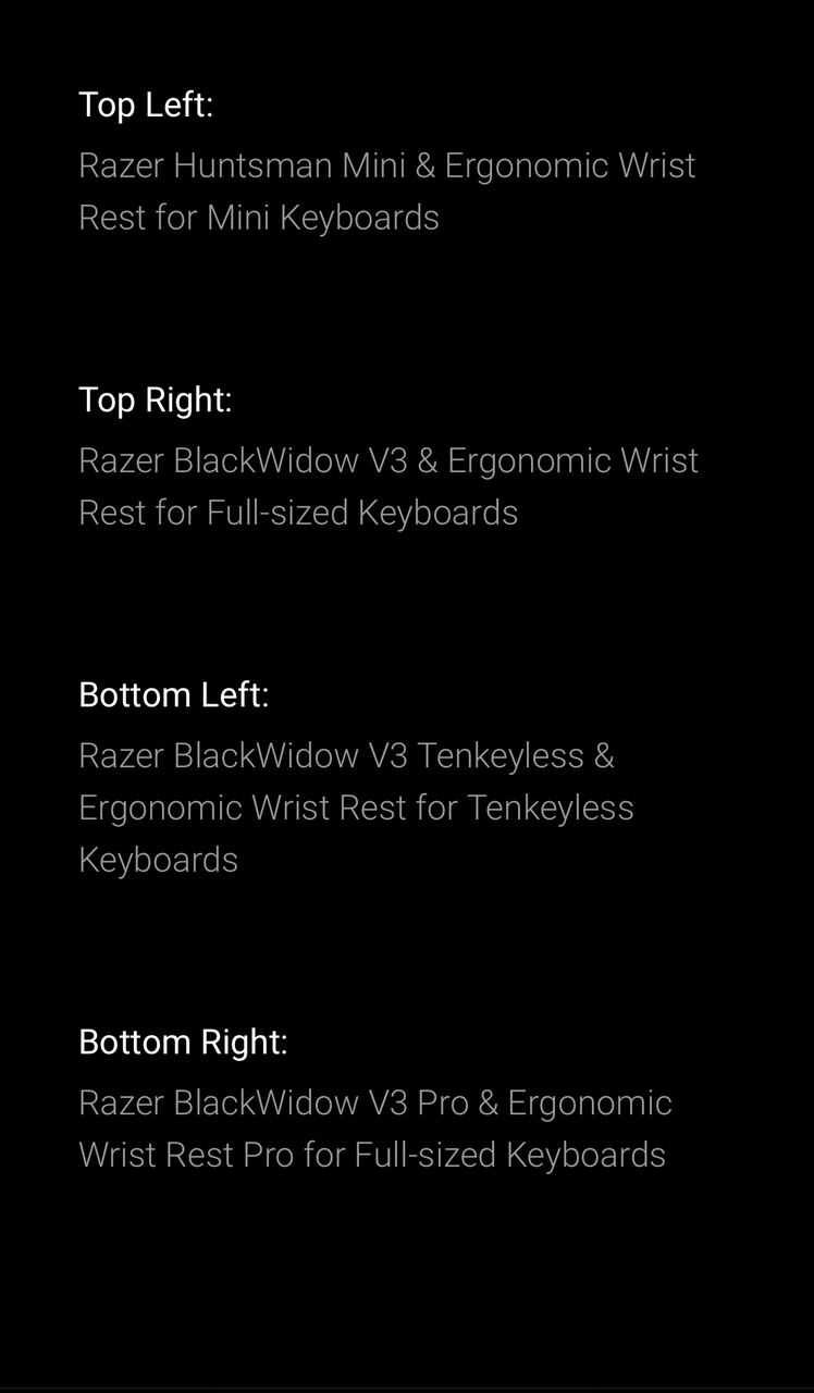 Razer Ergonomic Wrist Rest For Keyboards Pro/Standard/Tenkeyless/Mini