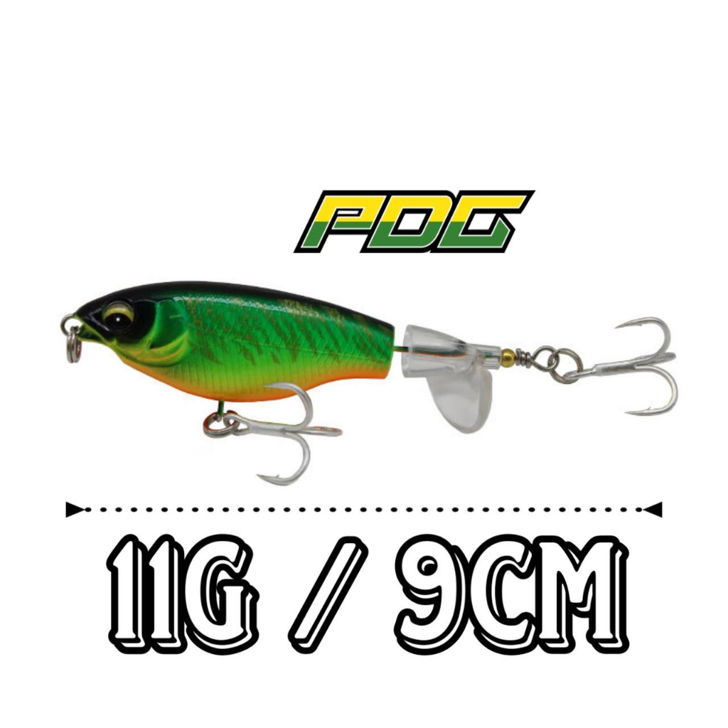 PDG Top Water Lure Spinning Tail Fishing Lure Propeller Sebrau Toman ...