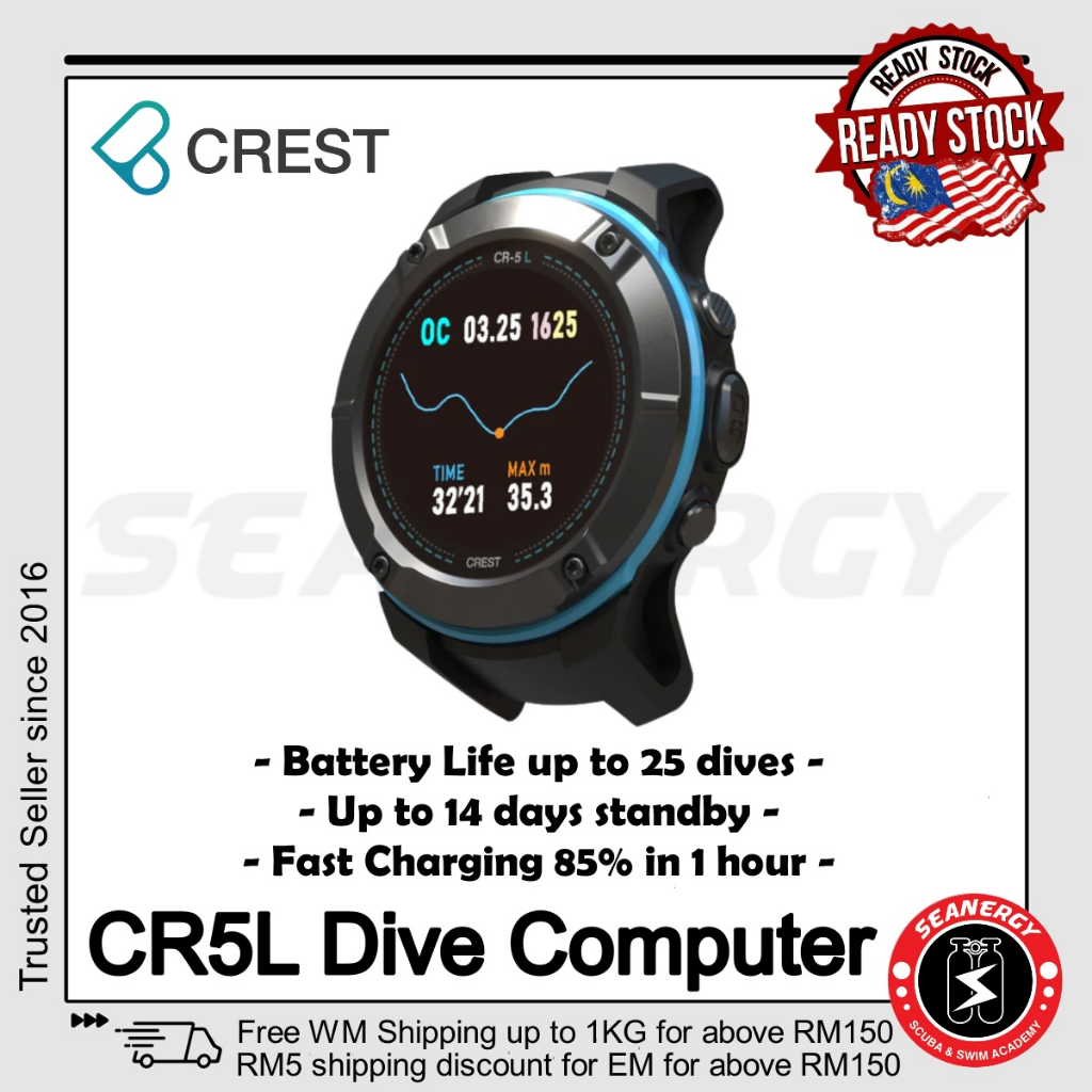 【Free Shipping】Crest CR5L Dive Computer for Scuba Diving Freedive