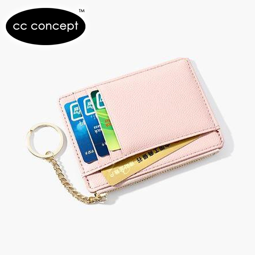 CC CONCEPT Mini Women Card Holder Coin Keychain Zip Wallet Credit ID ...