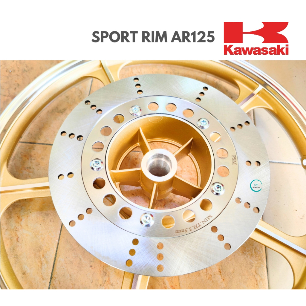 KAWASAKI ORIGINAL SPORT RIM GOLD + BRAKE HUB + SPROCKET HUB AR125 AR ...