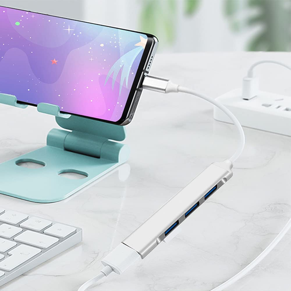 Type-C to USB Hub 4 Port Type to USB Mini Multi-interface Adapter For ...