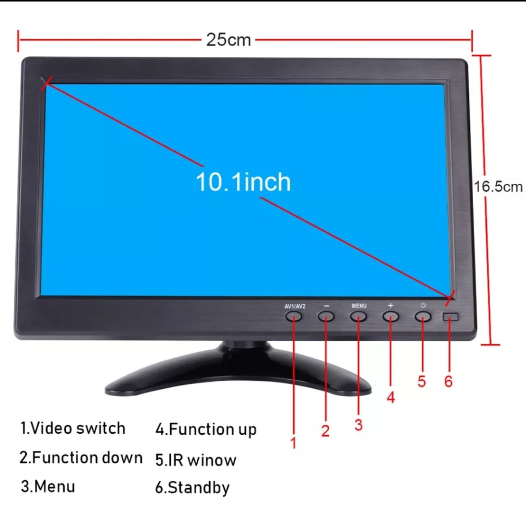 10.6” /10.1" Portable HD Color TV Monitor / Mini TV with HDMI/VGA/AV ...