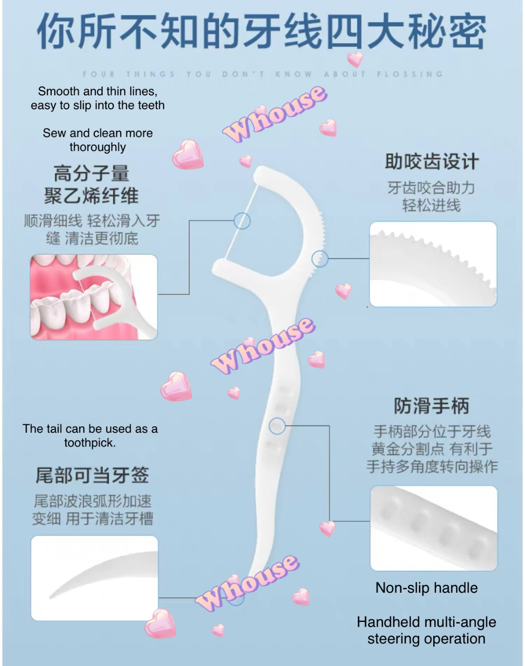 🦷Premium Polymer Floss Ultra-fine Disposable Cleaning Teeth Floss ...