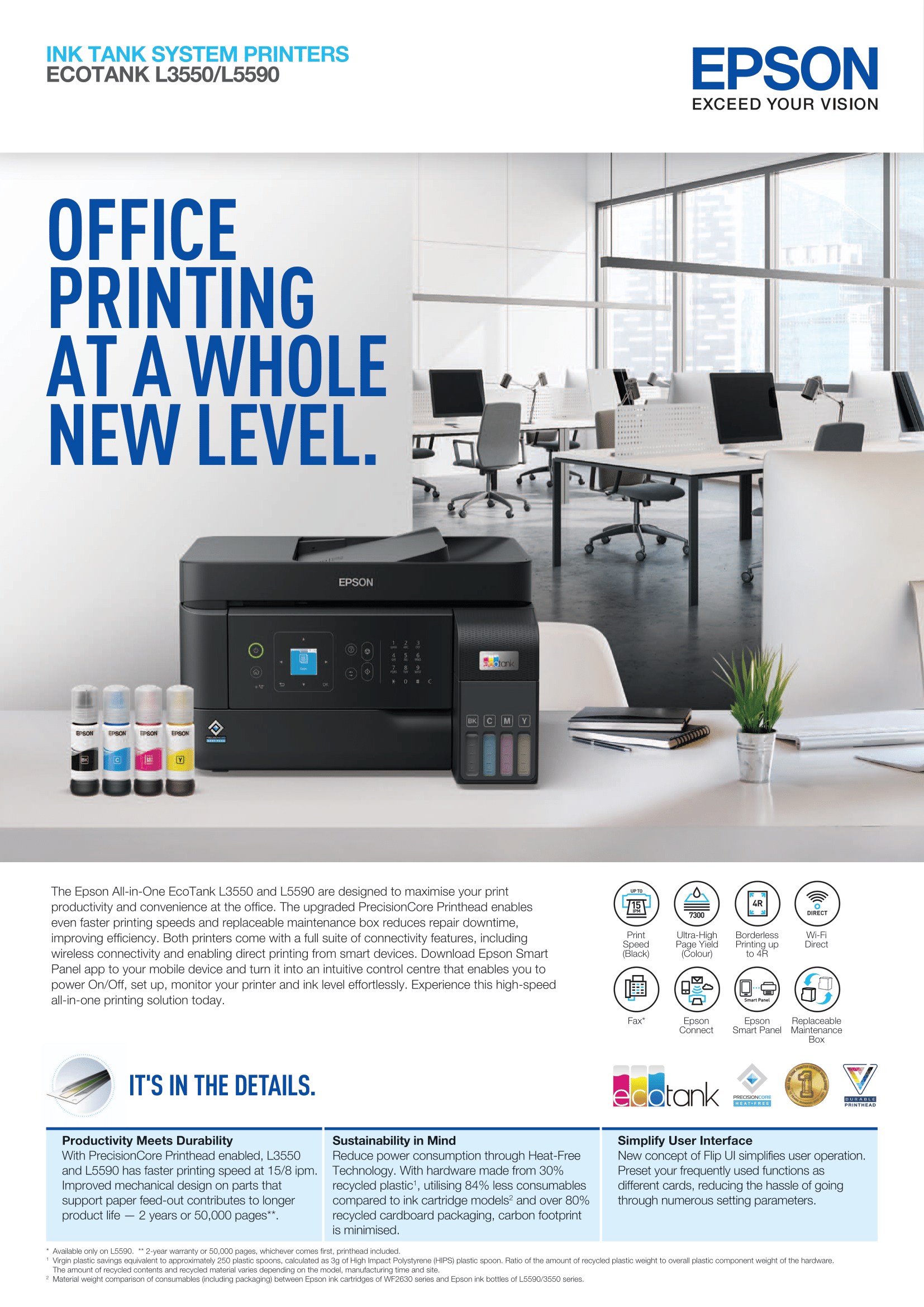 [Total 5 Years Warranty + Free Key Chain 09 OCT] Epson EcoTank L5590 ...