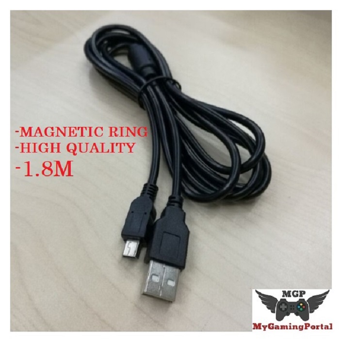 MGP PS3 CONTROLLER CHARGING CABLE 1.8M WITH MAGNETIC RING PSP DATA ...