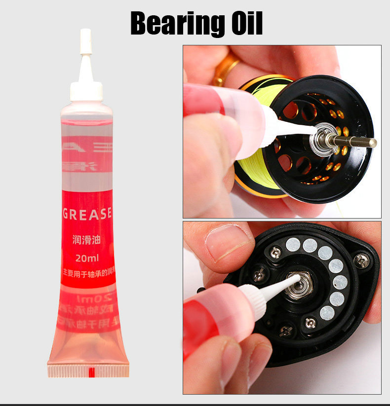 2 in 1 Reel Maintenace Set Lubricant Oil and Solid Grease for Fishing ...
