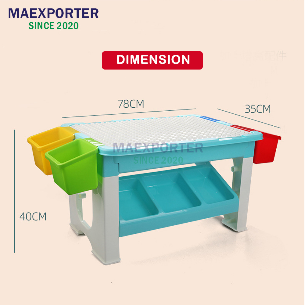 Multifunctional Children Table Building Blocks Table Learning Playing ...