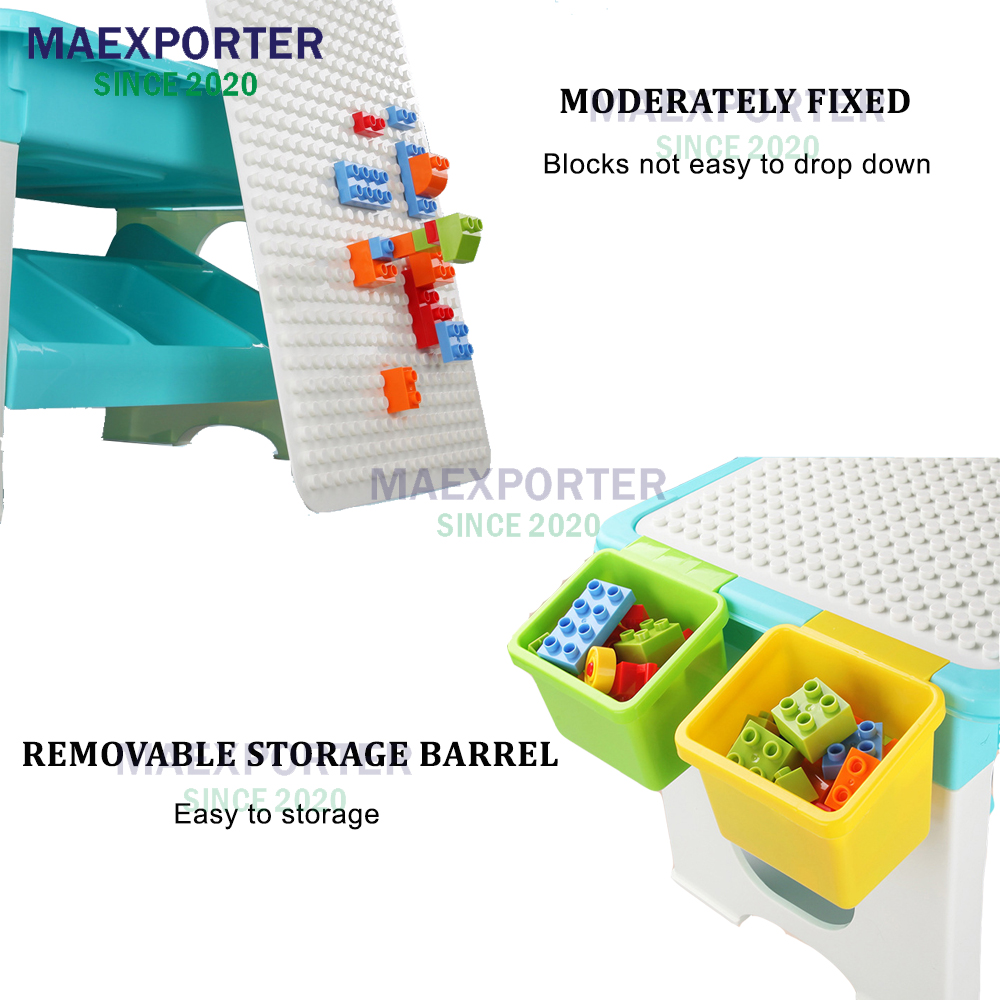 Multifunctional Children Table Building Blocks Table Learning Playing ...