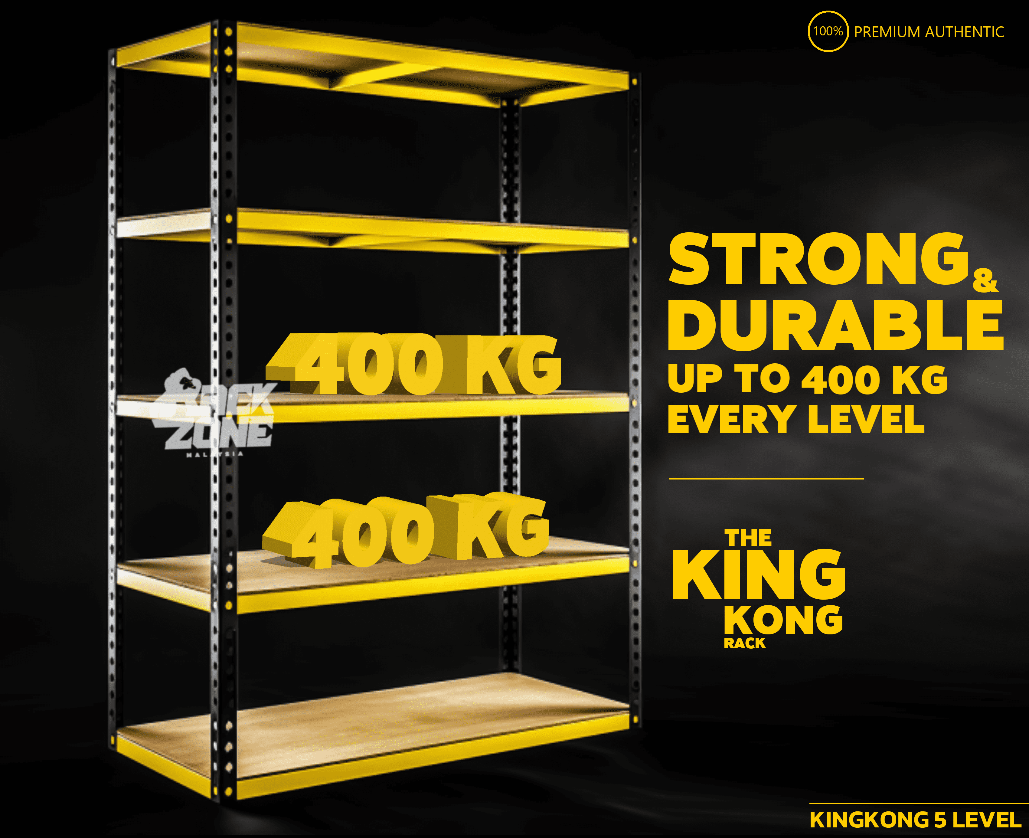 RACKZONE Signature YB 5 Level Boltless Rack Heavy Duty Rak Besi ...
