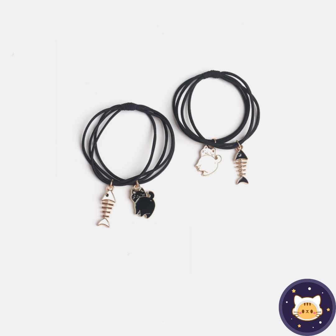 OYEN PLANET Cat & Fish Bone Hair Tie Special Rubber Band / Getah Ikat ...