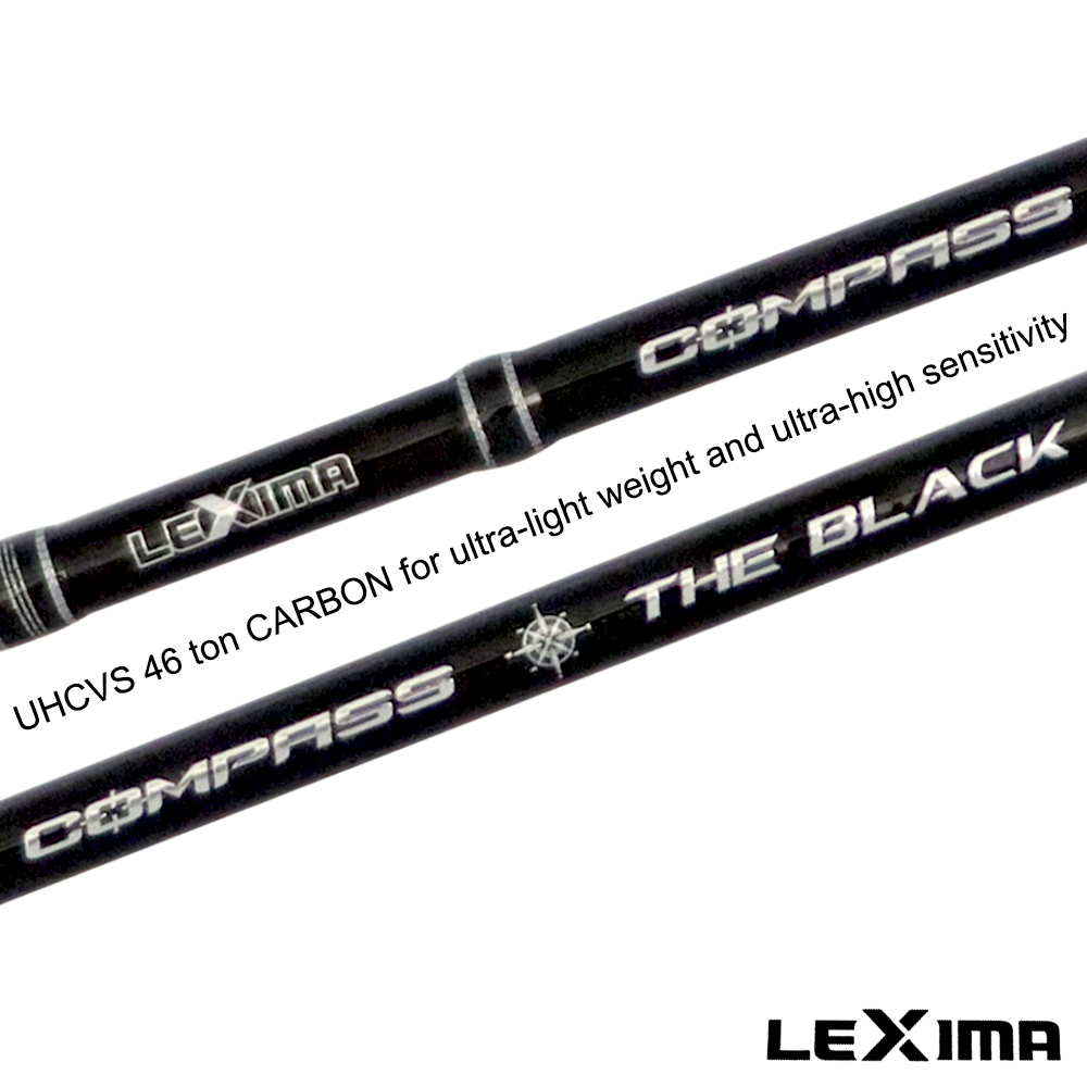 (6'5ft-7'0ft) Spinning/Casting Banax Compass The Black Fishing Rod With ...