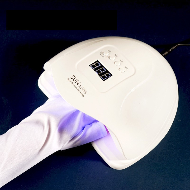 Anti UV Nail Gloves Hand Skin Protection 美甲手套防辐射防紫外线防照黑光疗机烤灯阻隔露指手套 (1 ...