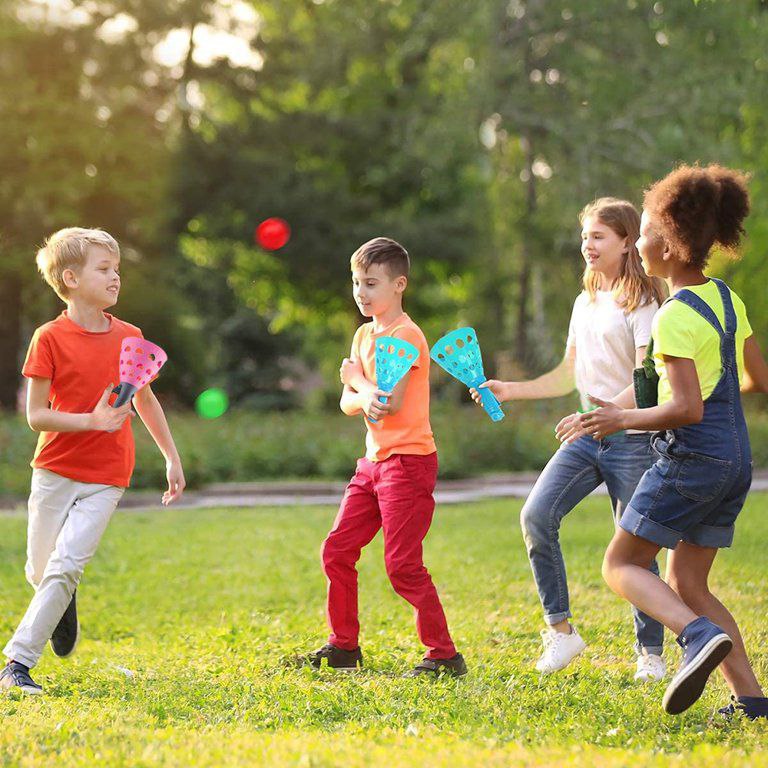 Pop and Catch Ball Games with 2 Launcher Baskets and 4 Balls Outdoor ...