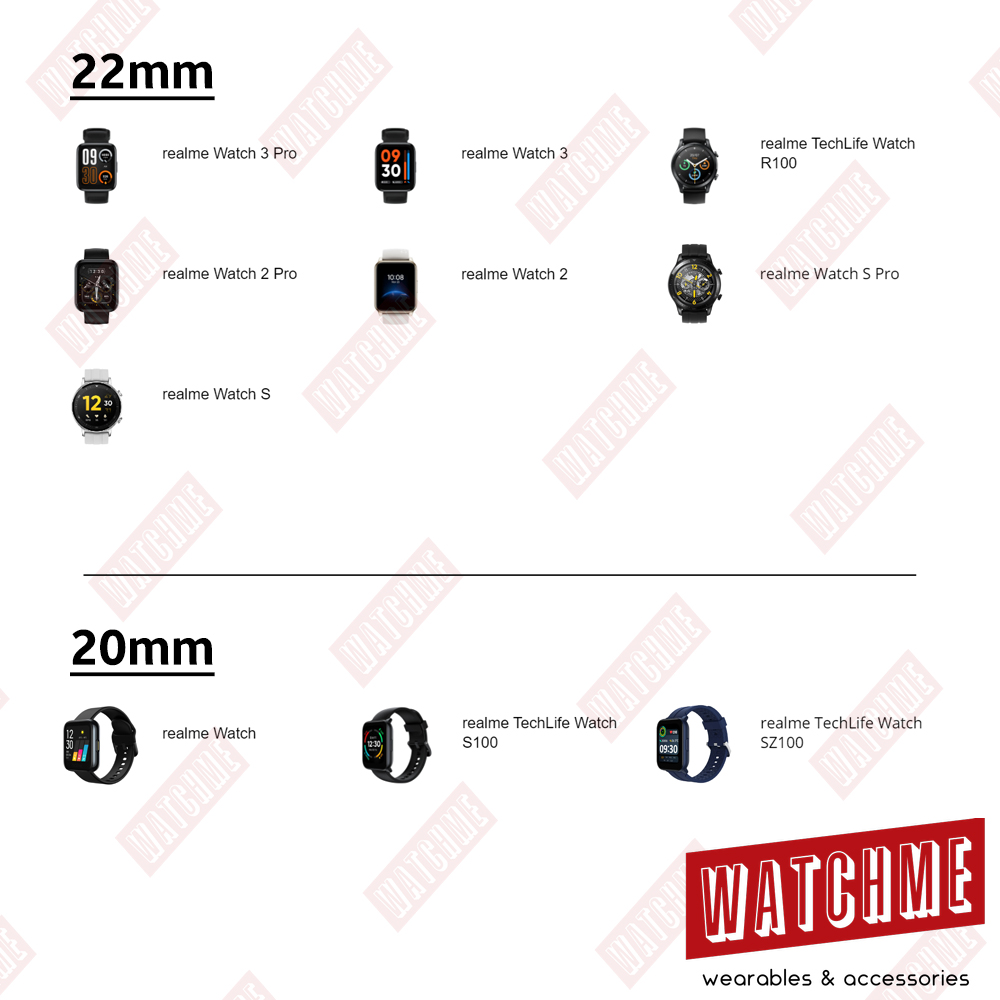 Realme Watch Strap, Porous Series 22mm 20mm (For Watch 3, 3 Pro, 2, 2 ...