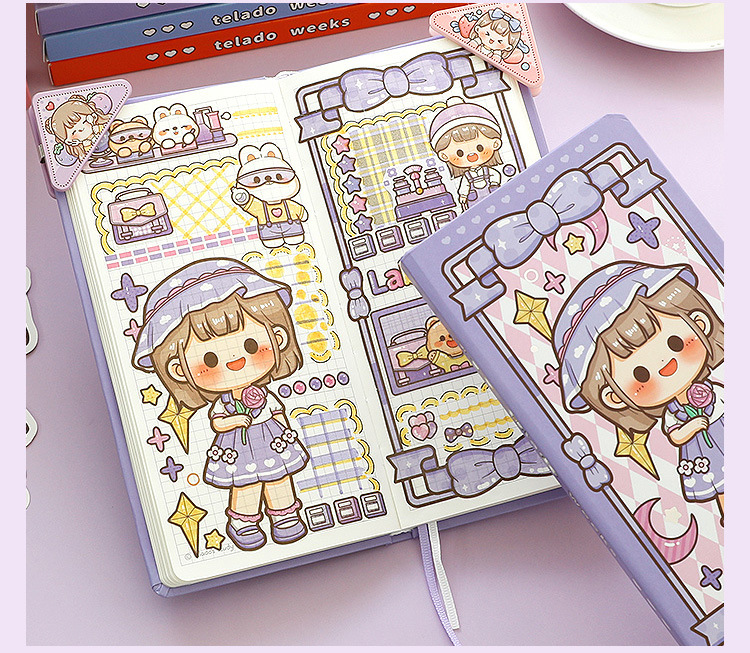 Whitespace Telado Dodojam Cute Girl Grid Weeks Planner with Stickers ...