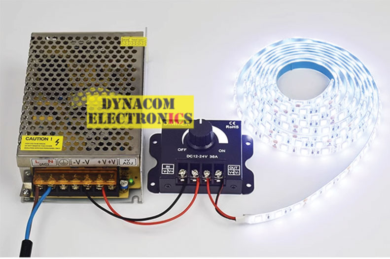 LED Dimmer Controller DC12V or 24V 30A Dimming LED Strips LED Voltage ...