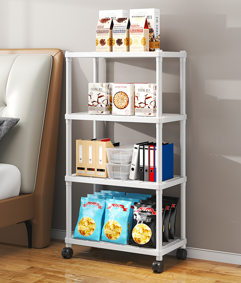 3/4 Tier Storage shelf Rack with Wheels Multipurpose Rack Organizer for ...