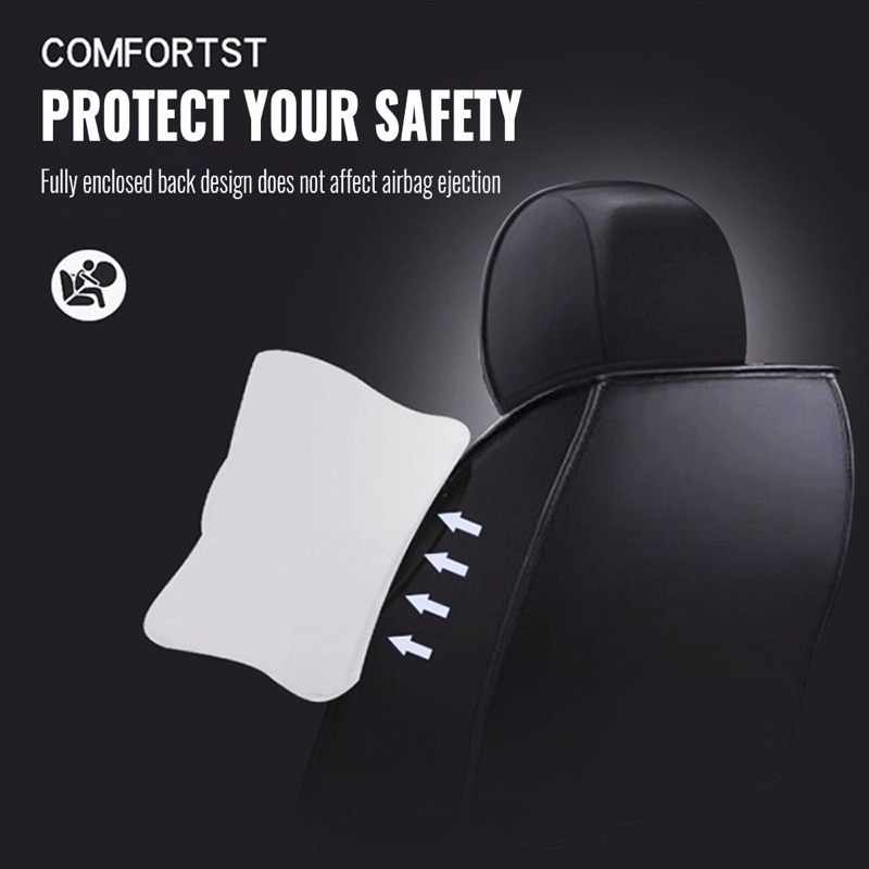 Universal Leather Car Seat Cover Full Set Seat Protector Cushion Kusyen