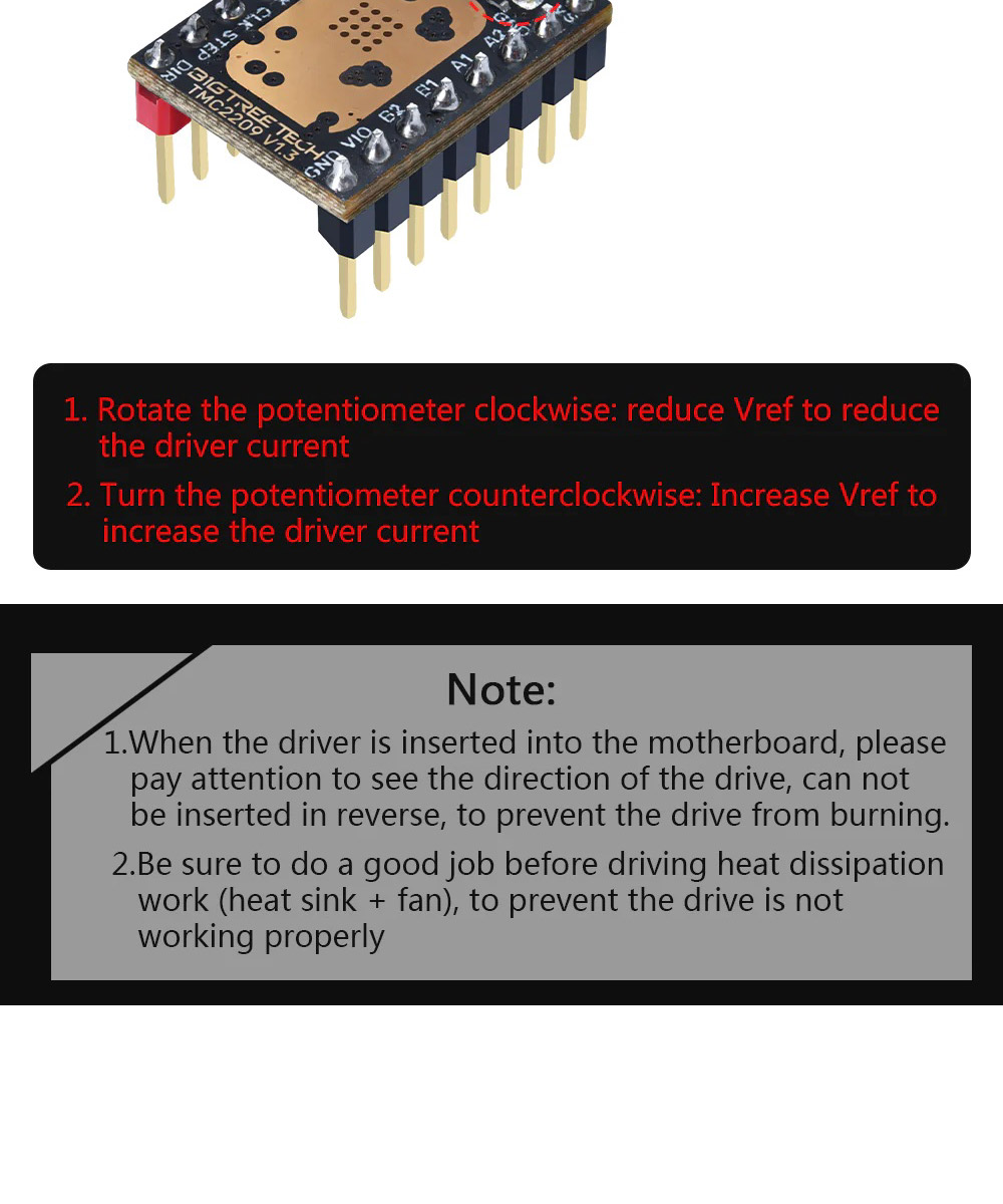 BIGTREETECH TMC 2209 V1.3 / EZ 2209 Ultra Quiet Stepper Motor Driver ...