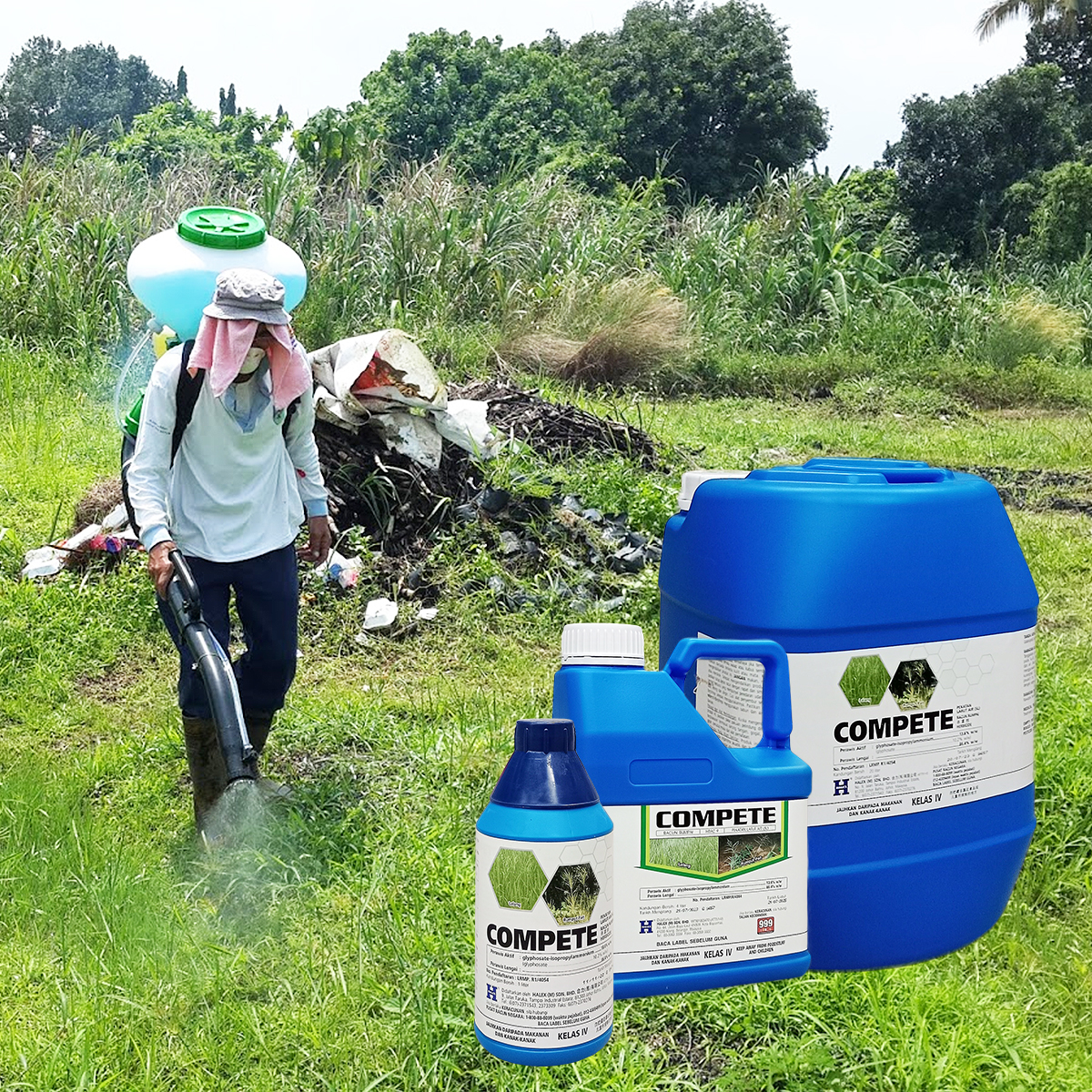 1L Compete Racun Rumput Rumpai Racun Lalang Racun Penjerapan Glyphosate ...