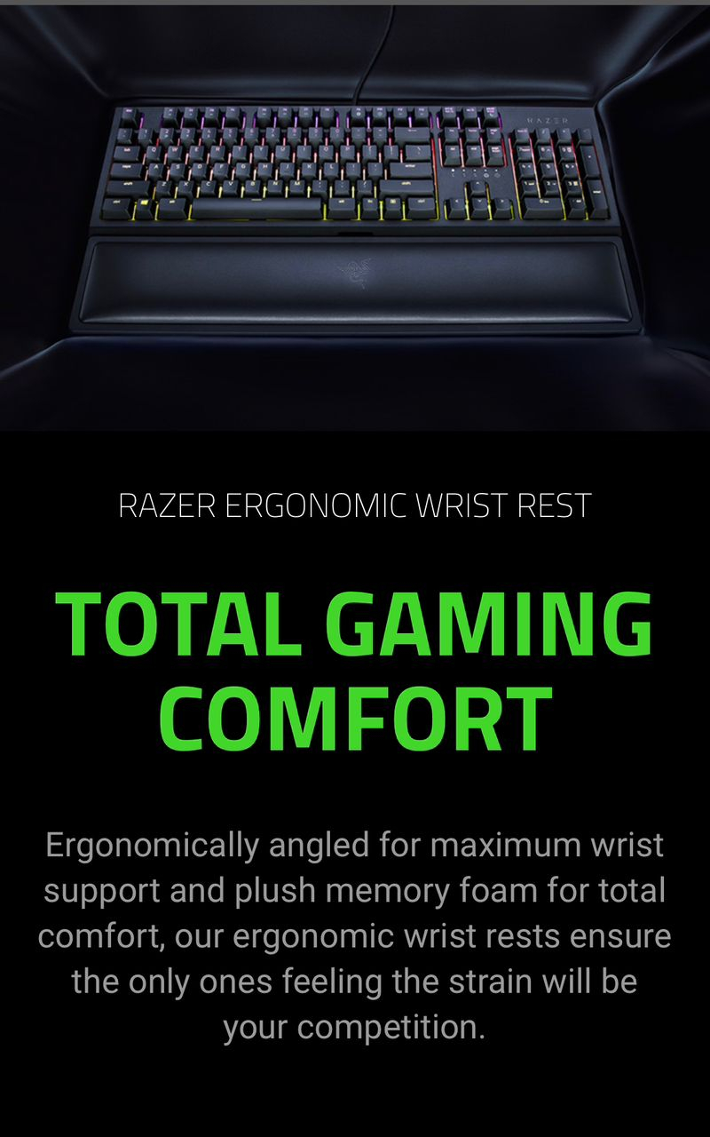 Keyboard Accessory - Razer Ergonomic Wrist Rest Pro