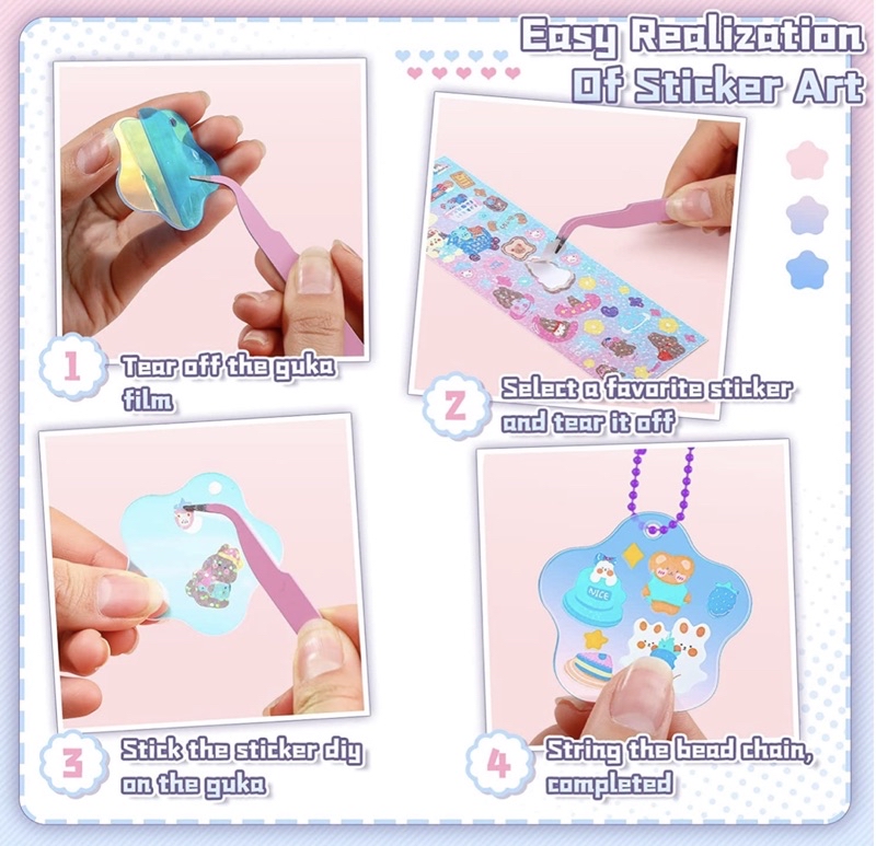 Guka DIY Kits Stickers Art and Craft Set for Kids DIY Goo Card Stickers ...